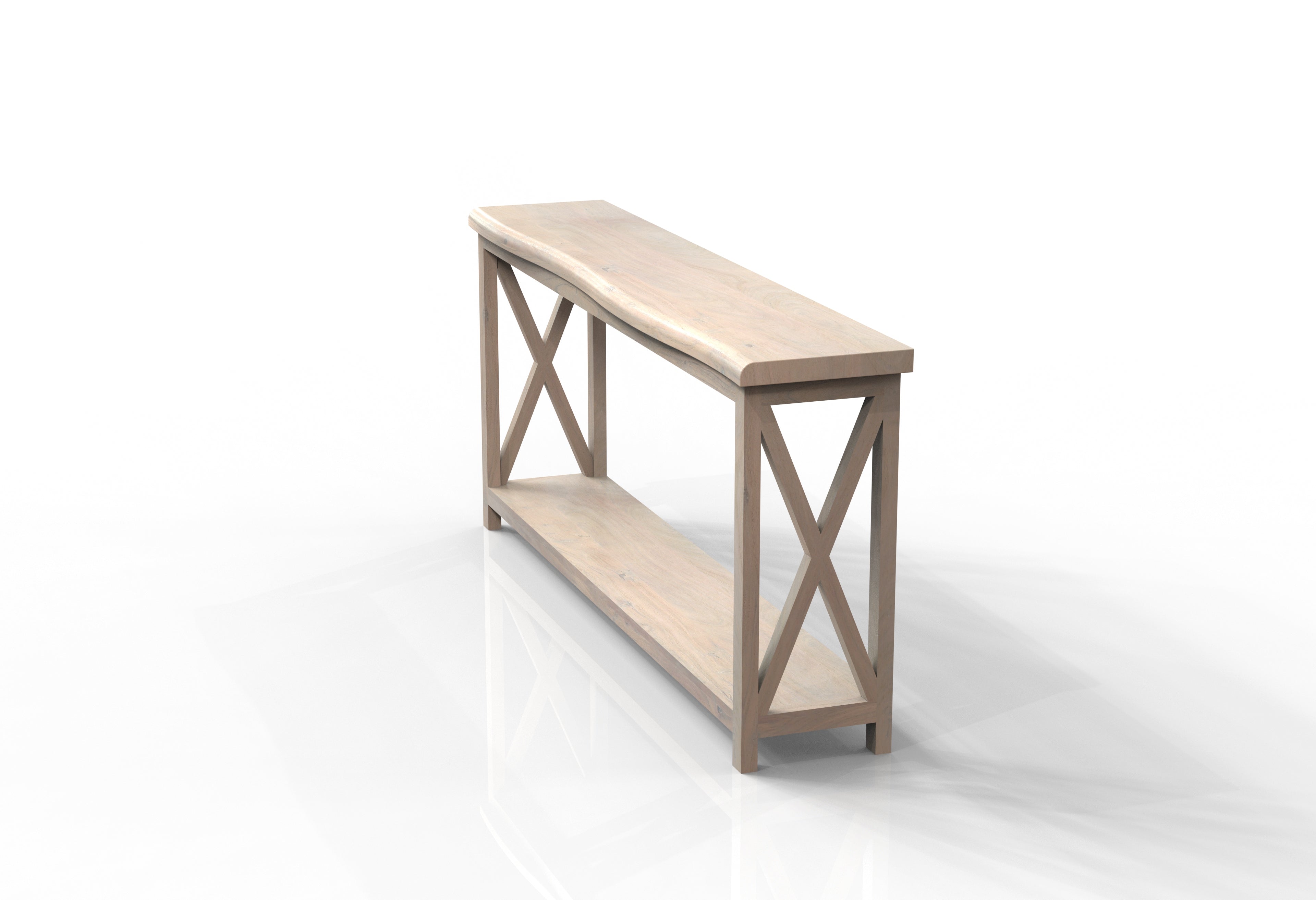 Malcolm Acacia 80" Live Edge Console Table - New White Wash