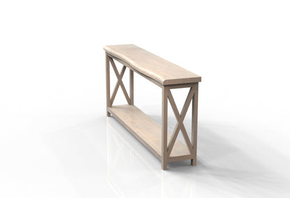 Malcolm Acacia 80" Live Edge Console Table - New White Wash