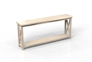 Malcolm Acacia 80" Live Edge Console Table - New White Wash