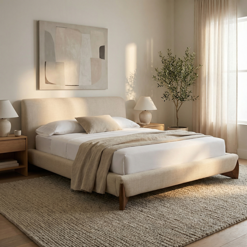 Constance 74" Queen Bed- Raw Sugar and Brushed Cypress