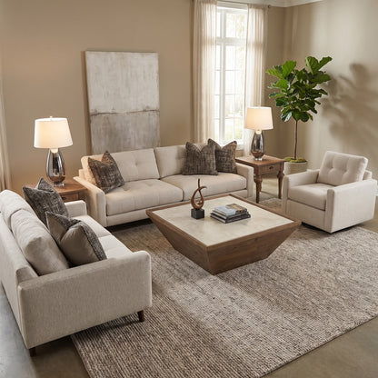 Constance Express Ship 87" 2 Cushion Tufted Sofa - Performance Natural Tweed