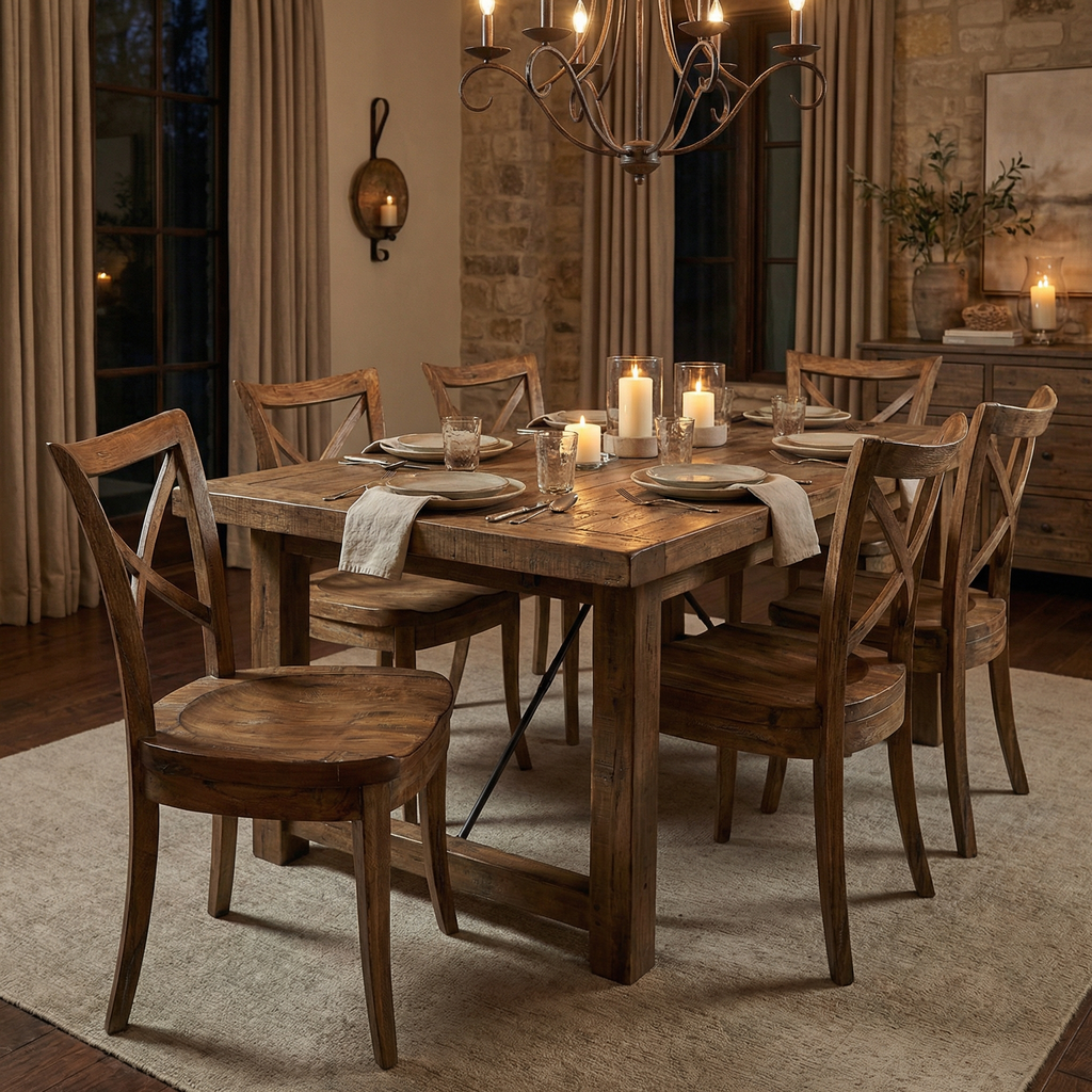 Corbin X Back Dining Chair - Rustic Pecan