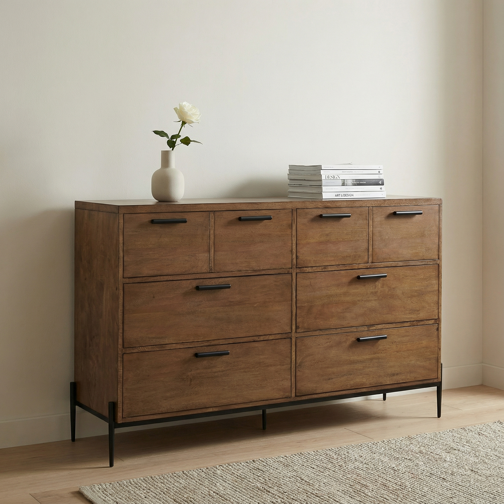 Coronado 66" 8 Drawer Dresser - Chestnut