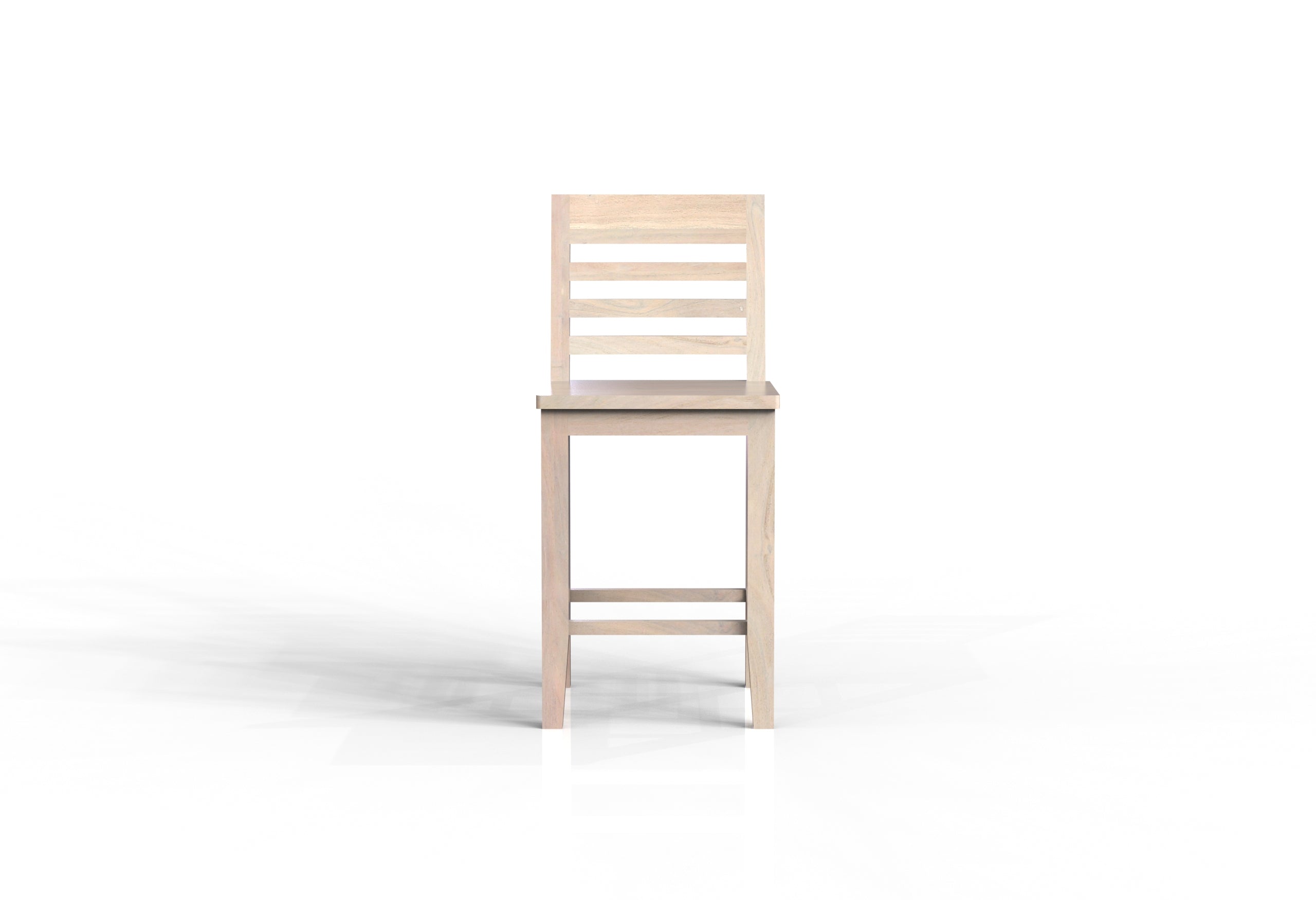 Malcolm Acacia Ladderback Counter Stool - New White Wash