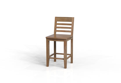 Malcolm Acacia Ladderback Counter Stool - Natural + Gray