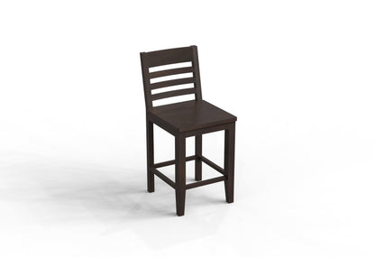 Malcolm Acacia Ladderback Counter Stool - Natural + Black