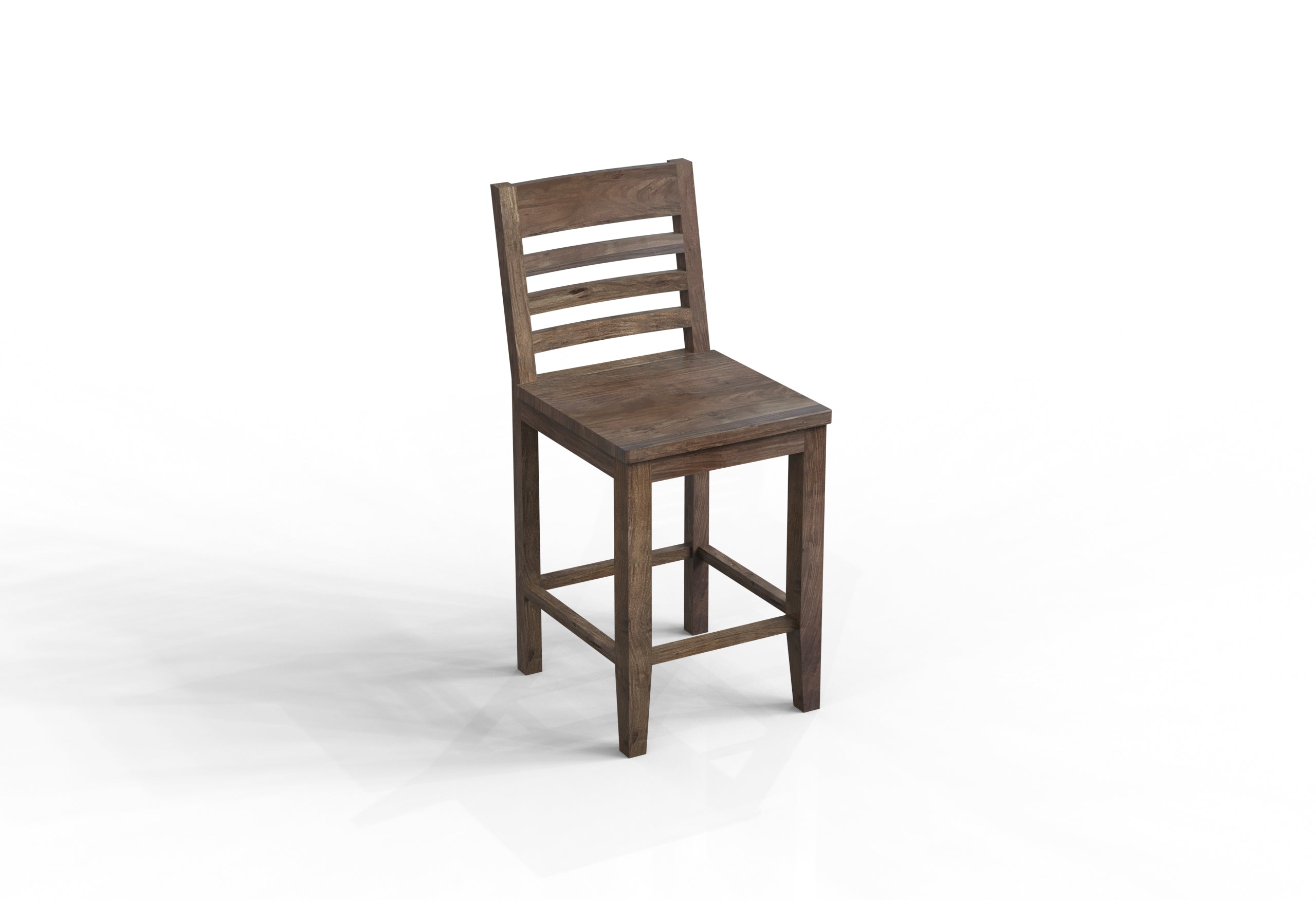 Malcolm Acacia Ladderback Counter Stool - Natural + Smoke