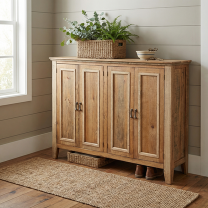 Cowan 63" 4 Door Pine Sideboard - Warm Gray