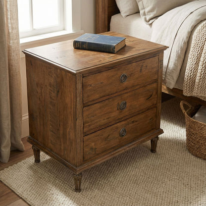 Crestwood 32" 3 Drawer Nightstand - Beechwood