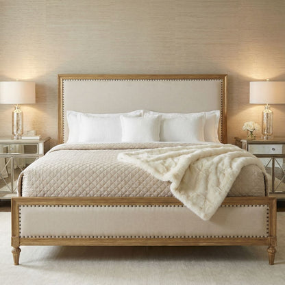 Crestwood 69" Queen Bed - Beechwood + Sand Linen
