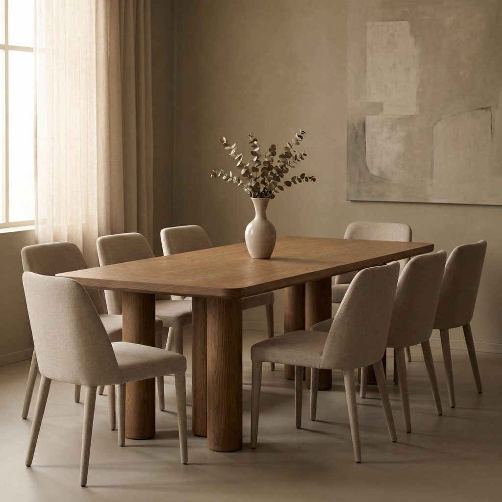 Cyrus 96" Oak Dining Table - Warm Oak