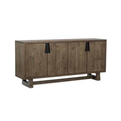 Leah 78" 4 Door Reclaimed  Pine Sideboard - Smoke Brown