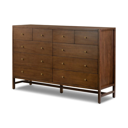 Eliana 72" 10 Drawer Dresser - Saddle Tan