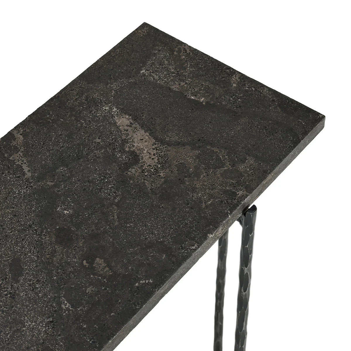 Hiro 60" Iron Console Table - Iron + Blue Stone
