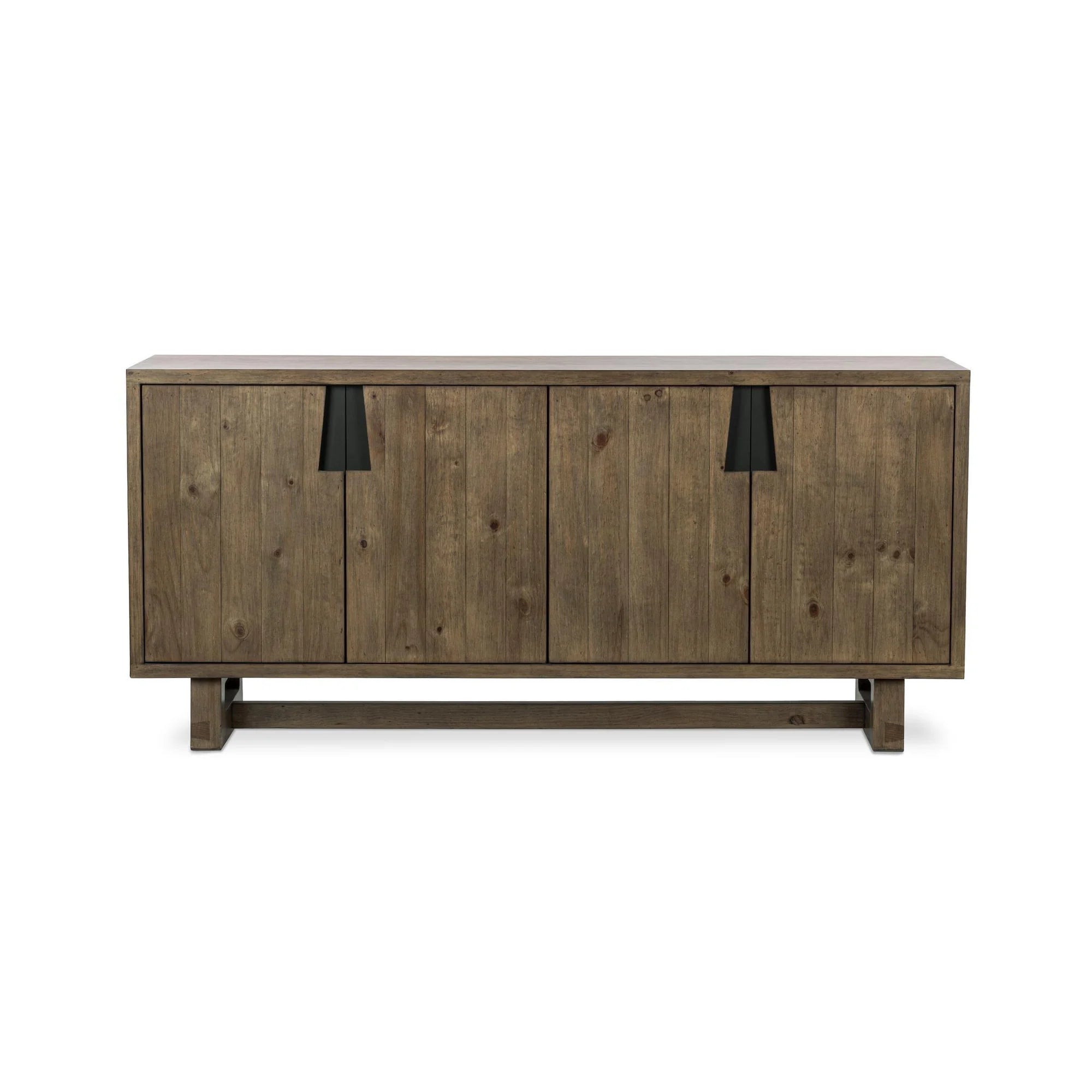 Leah 78" 4 Door Reclaimed  Pine Sideboard - Smoke Brown