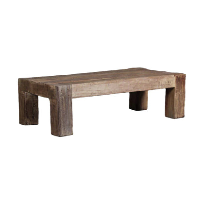 Leon 60" Reclaimed Oak Coffee Table - Dark Natural