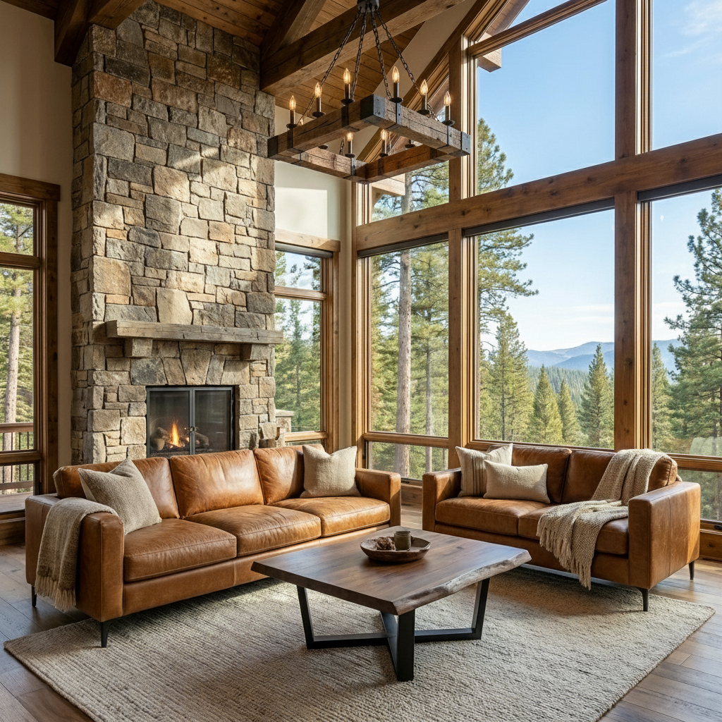 Dallas 95" Bench Cushion Top Grain Leather Sofa - Hollis Tobacco + Antique