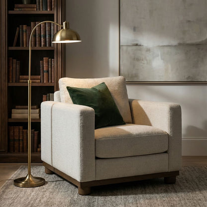 Dustin 36" Upholstered Occasional Chair - Creamy Clay + Warm Oak