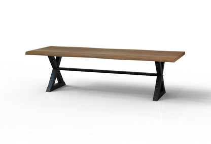 Malcolm Acacia 108" Live Edge Dining Table - Natural + Gray