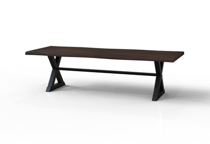 Malcolm Acacia 108" Live Edge Dining Table - Natural + Black