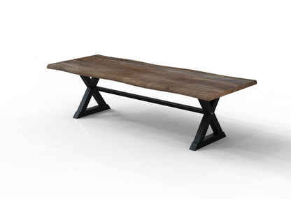 Malcolm Acacia 108" Live Edge Dining Table - Natural + Smoke