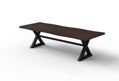 Malcolm Acacia 108" Live Edge Dining Table - Natural + Black