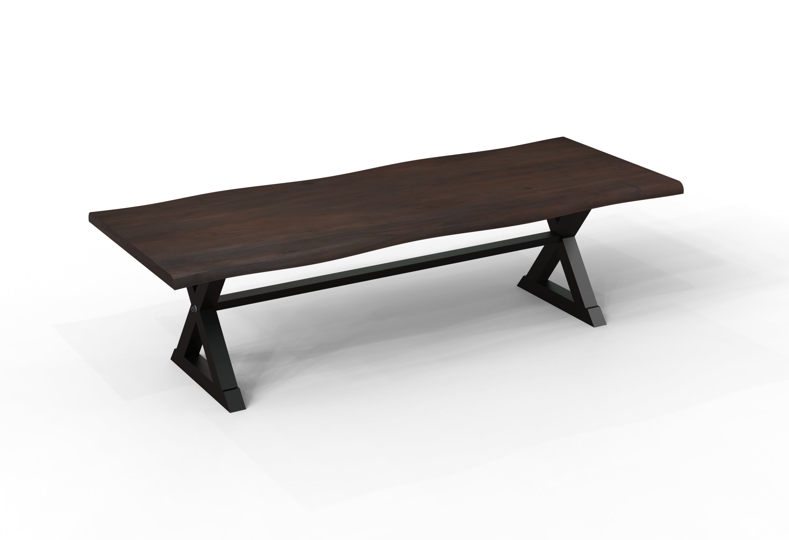 Malcolm Acacia 108" Live Edge Dining Table - Natural + Black
