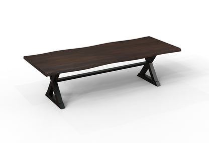 Malcolm Acacia 108" Live Edge Dining Table - Natural + Black