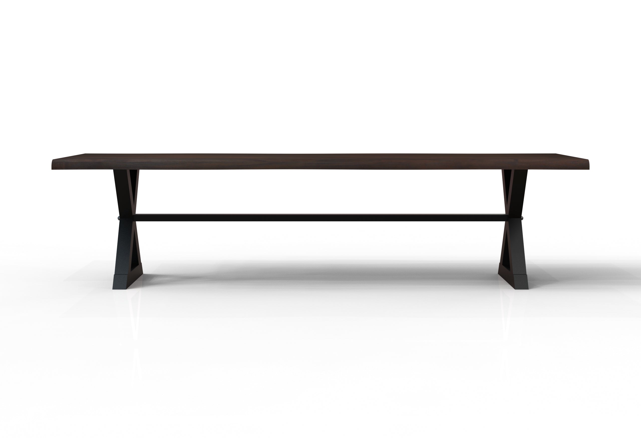 Malcolm Acacia 120" Live Edge Dining Table - Natural + Black