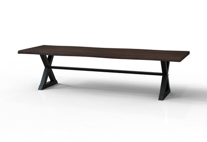 Malcolm Acacia 120" Live Edge Dining Table - Natural + Black