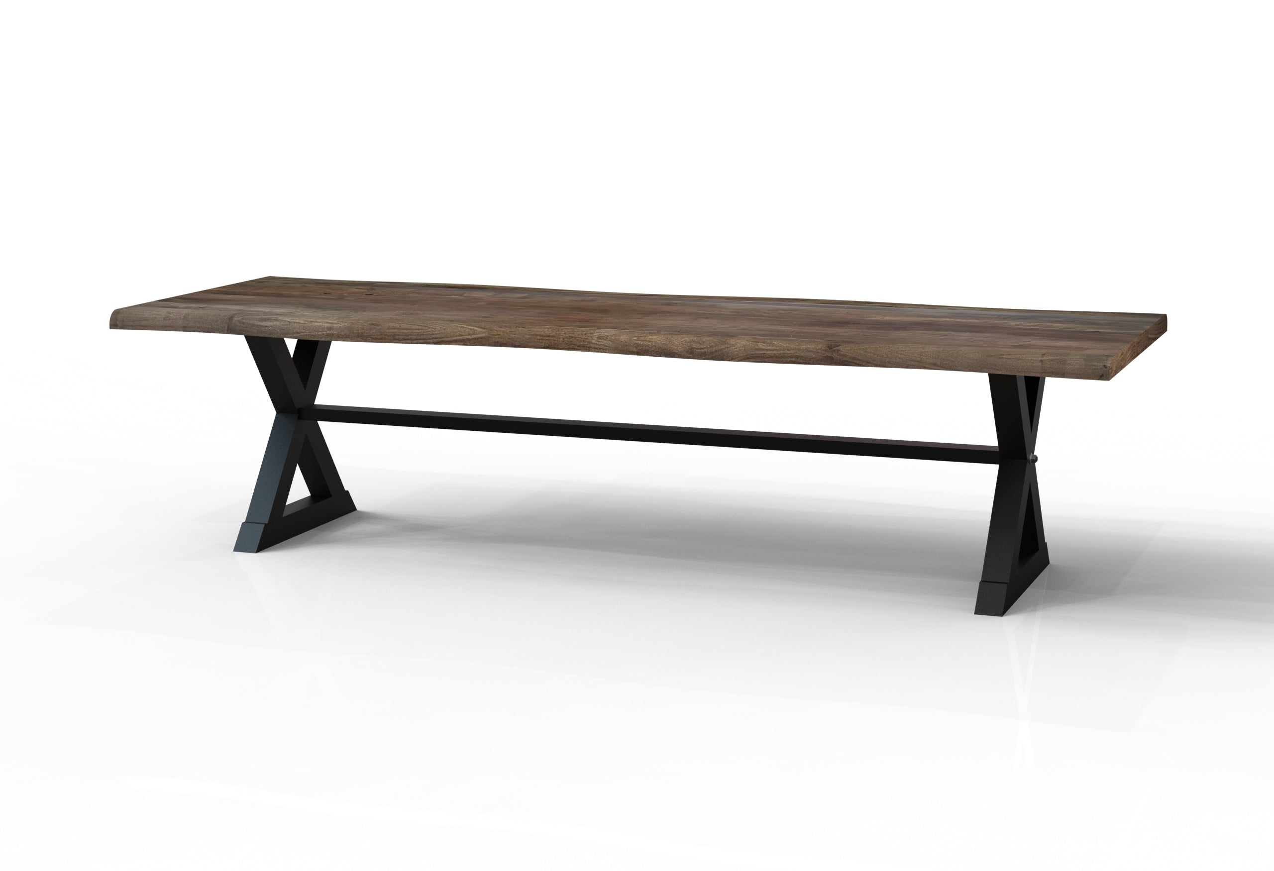 Malcolm Acacia 120" Live Edge Dining Table - Natural + Smoke