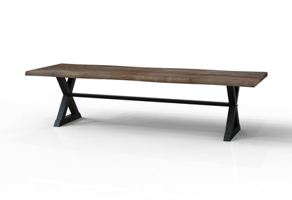 Malcolm Acacia 120" Live Edge Dining Table - Natural + Smoke