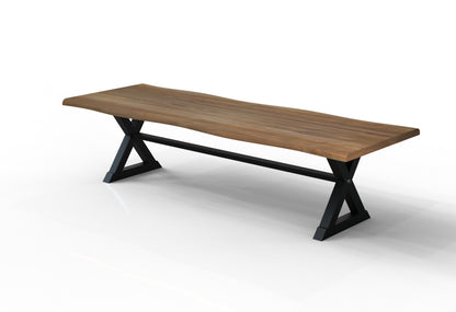 Malcolm Acacia 120" Live Edge Dining Table - Natural + Gray