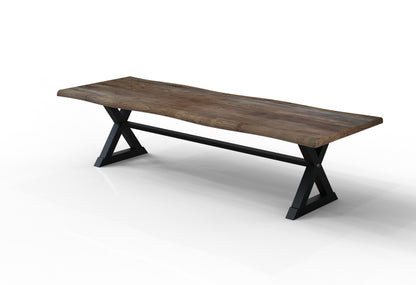 Malcolm Acacia 120" Live Edge Dining Table - Natural + Smoke
