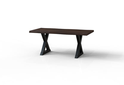 Malcolm Acacia 72" Live Edge Dining Table - Natural + Black