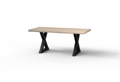 Malcolm Acacia 72' Live Edge Dining Table - New White Wash