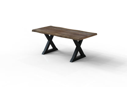 Malcolm Acacia 72" Live Edge Dining Table - Natural + Smoke