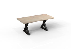 Malcolm Acacia 72' Live Edge Dining Table - New White Wash