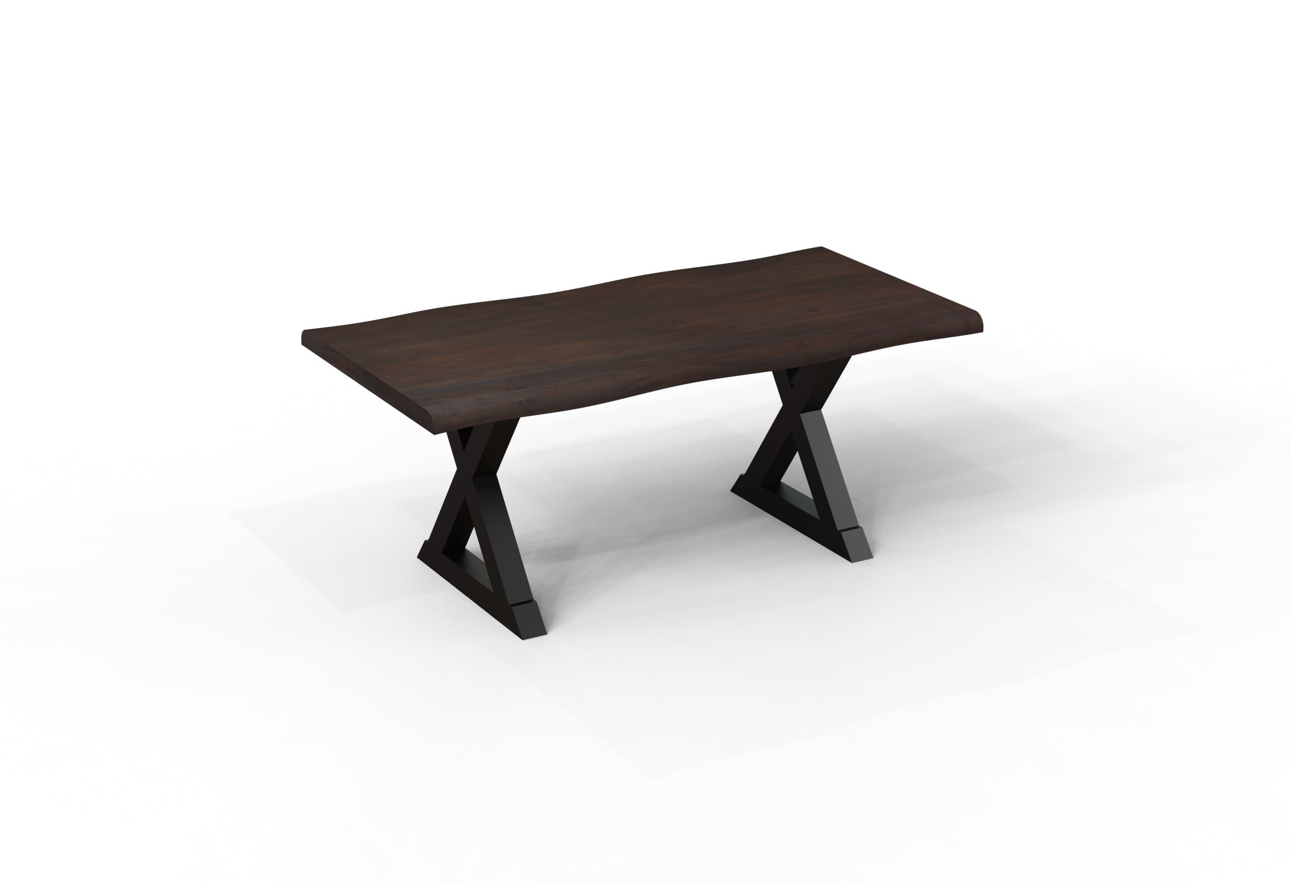 Malcolm Acacia 72" Live Edge Dining Table - Natural + Black