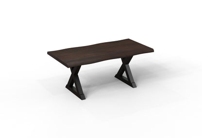 Malcolm Acacia 72" Live Edge Dining Table - Natural + Black