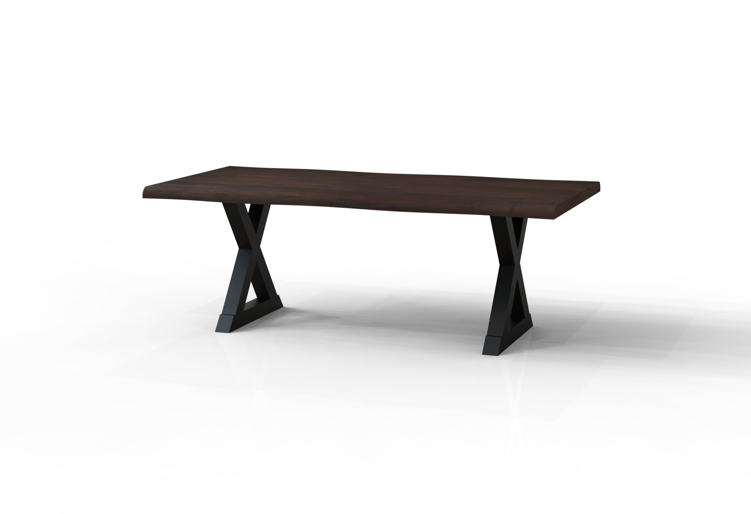 Malcolm Acacia 84" Live Edge Dining Table - Natural + Black