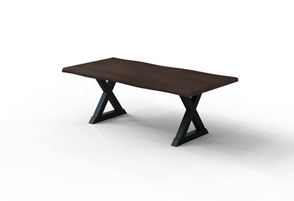 Malcolm Acacia 84" Live Edge Dining Table - Natural + Black