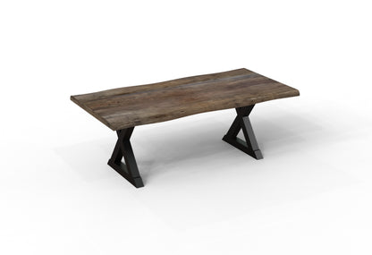Malcolm Acacia 84" Live Edge Dining Table - Natural + Smoke
