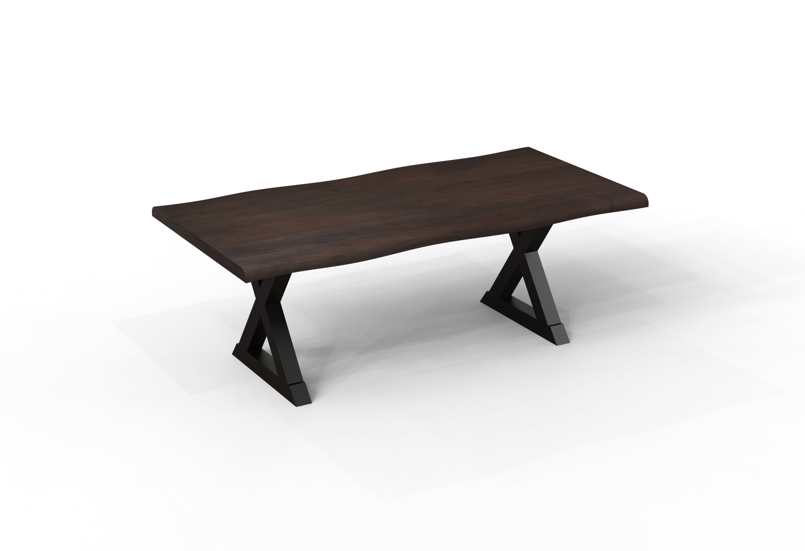 Malcolm Acacia 84" Live Edge Dining Table - Natural + Black