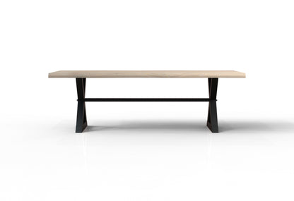 Malcolm Acacia 96' Live Edge Dining Table - New White Wash