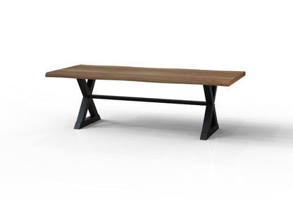Malcolm Acacia 96" Live Edge Dining Table - Natural + Gray