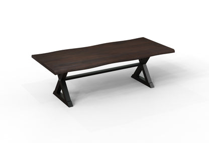 Malcolm Acacia 96" Live Edge Dining Table - Natural + Black
