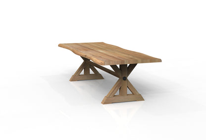 Malcolm Acacia 108" Live Edge Dining Table - Natural + Gray