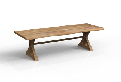 Malcolm Acacia 108" Live Edge Dining Table - Natural + Gray