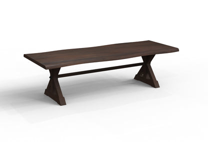 Malcolm Acacia 108" Live Edge Dining Table - Natural + Black